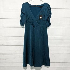 NWT Nanette Lepore Teal Midi Cocktail Dress